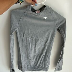 GYMSHARK small grey long sleeve workout top
